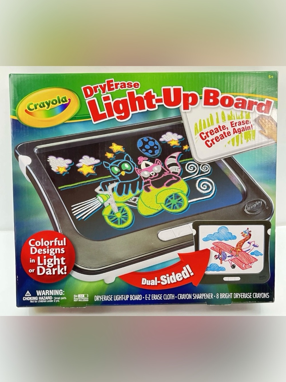 Crayola Dry Erase Light Up Board Art Erasable Crayon Tablet Toy Dual Sided NIB